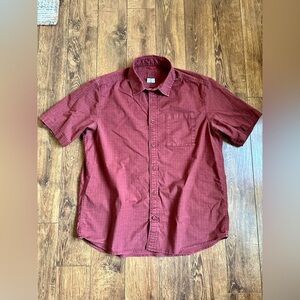 Topo Designs Brick Red Short Sleeve Button Up Shirt
